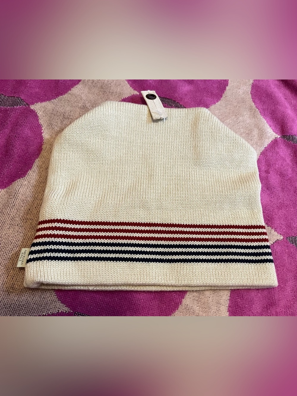 NWT American Eagle Vintage Stripe Knit Skull Style Beanie
